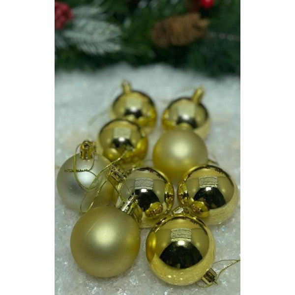 Beysüs Christmas Pine Tree Ornament Pretty Ball 5 Cm 9 Pcs Gold