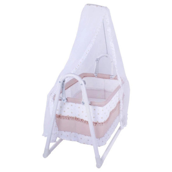 Chubby Baby Luxury Rocking Tulle Portable Basket Crib Beige