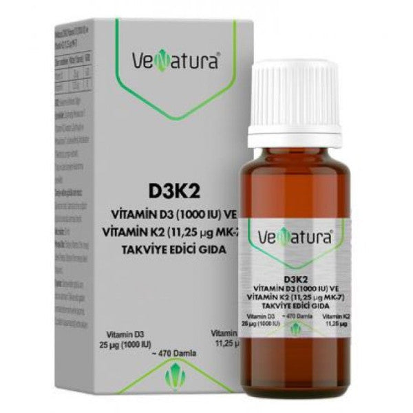 Venatura D3 K2 Vitamin D3 And K2(11.25Mcg Mk-7) Drops 20Ml