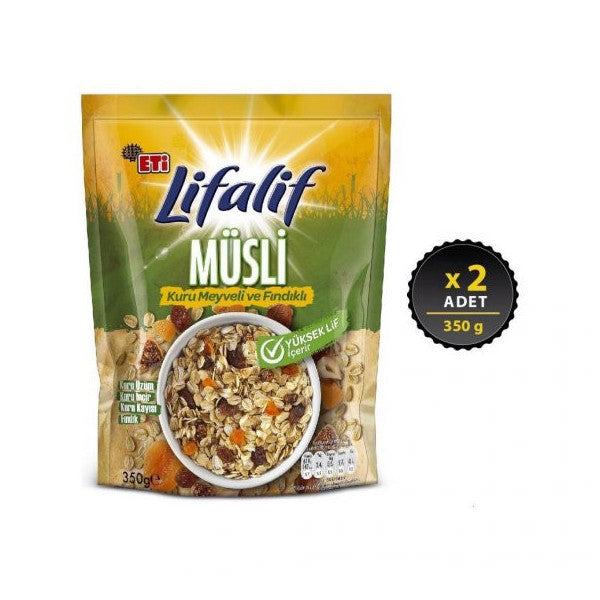 Eti Lifalif Dried Fruit Hazelnut Muesli 350 Gx 2 Pieces