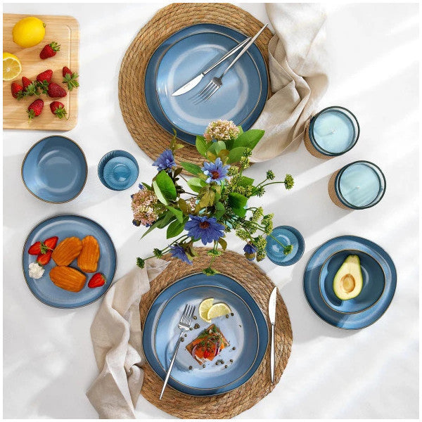 Schafer Hope Dinner Set 24 Pieces-Blue