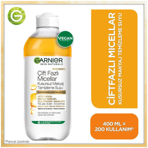 Garnier Dual Phase Micellar Perfect Cleansing Water 400 Ml