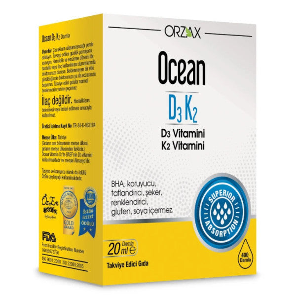 Orzax Ocean D3 K2 Package 20Ml