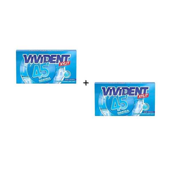 Vivident 45 Minutes Mint Flavored Sugar-Free Sweetened Strip Gum 26G (2 Pieces)