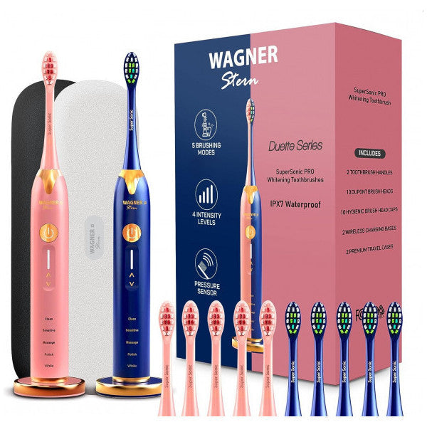 Wagner Stern Duet Series. Electric Toothbrush With 2 Pressure Sensors - Pink-Blue