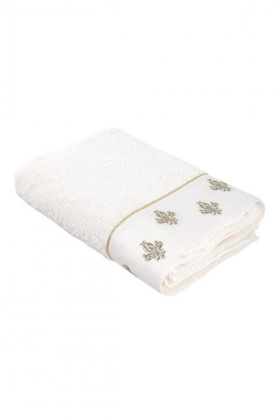 Ecocotton Aslışah Bath Towel Women 100 Organic Cotton Embroidered Cream 80X150 Cm