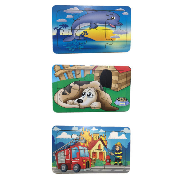 Trendy Toys Wooden Puzzle My First Puzzle 3 Pieces 6 Pieces 18X11Cm