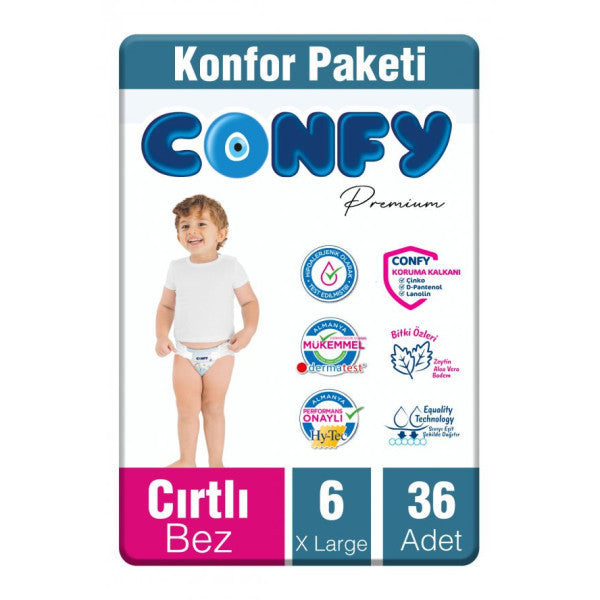 Confy Premium 6 Number Diaper Extralarge +15 Kg 36 Pieces