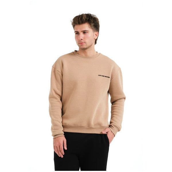 Justever Crew Neck Embroidered Raised Fleece Inside Mink Men's Sweatshirt - Volar