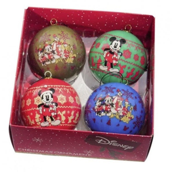 4 Pieces 7.5cm Mickey Mouse Christmas Tree Ball Disney