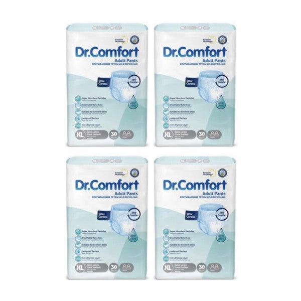 Dr.comfort 30 Piece Xl Panty Diaper Extra Large Size 4 Packs 120 Pieces