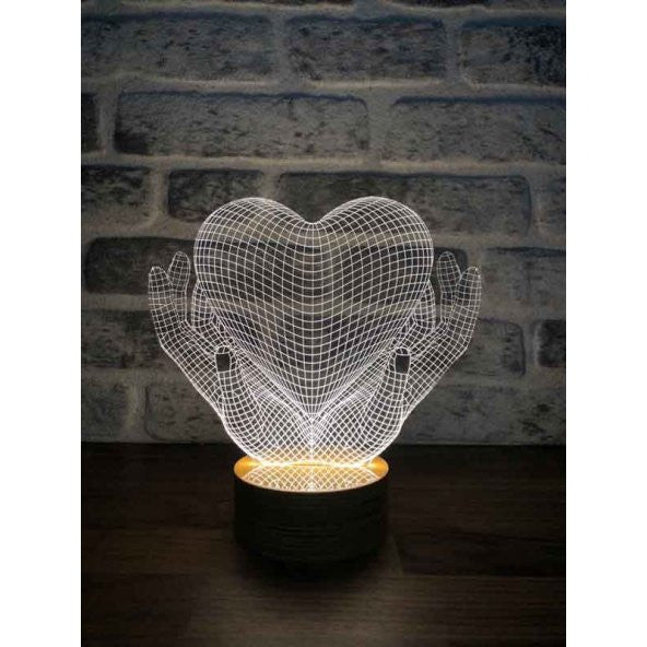 3D Heart Hands Lamp