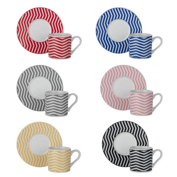 Schafer Fun 6 Person Coffee Cup Set 12 Pieces - Multi Color