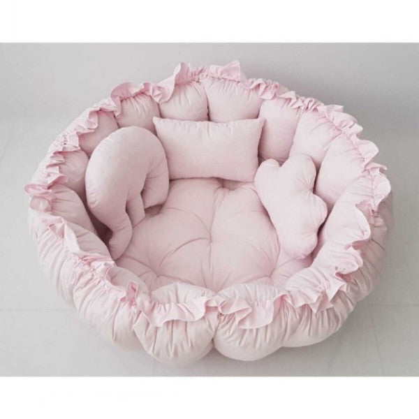 Babynest-Sleep And Play Cushion Cotton Fabric Pink Powder