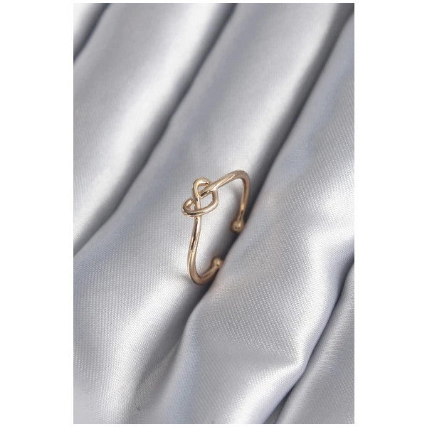 Pilelistore Gold Color Knot Heart Model Women's Ring - Tj-Byk2945