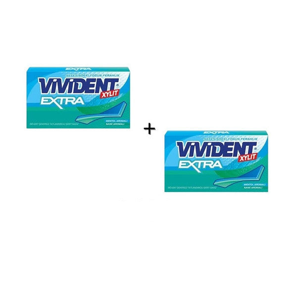 Vivident Extra Mint-Menthol Flavored Sugar-Free-Sweetened Strip Gum 26G (2 Pieces)