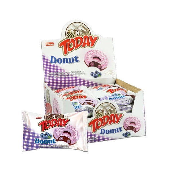 Today Donut Cake Blueberry 35Gr. 24 Pieces (1 Box)