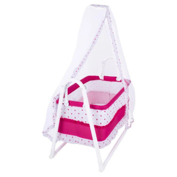 Chubby Baby Luxury Rocking Tulle Portable Basket Crib Pink