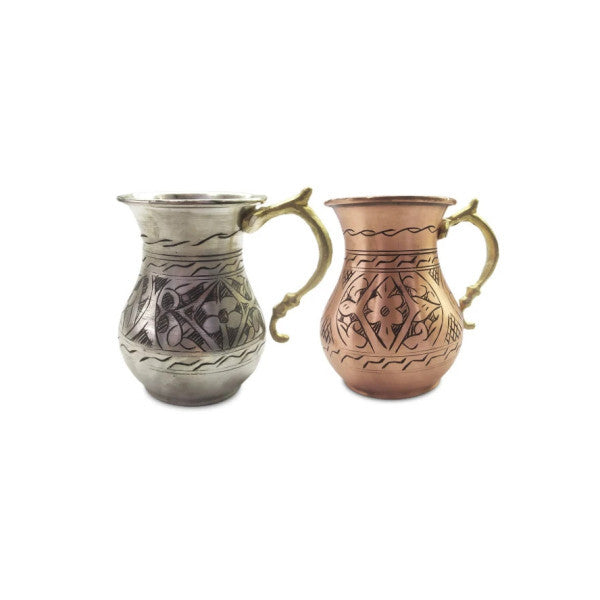 Extra Thick Handmade Double Copper Ayran Glass Set