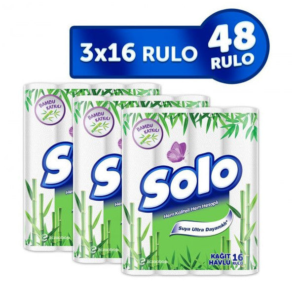 Solo Bamboo Added Water Resistant Paper Towels 48 Pieces