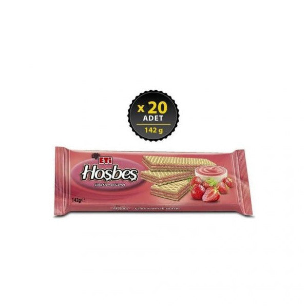 Eti Hoşbeş Strawberry Cream Wafer 142 Gr X 20 Pieces