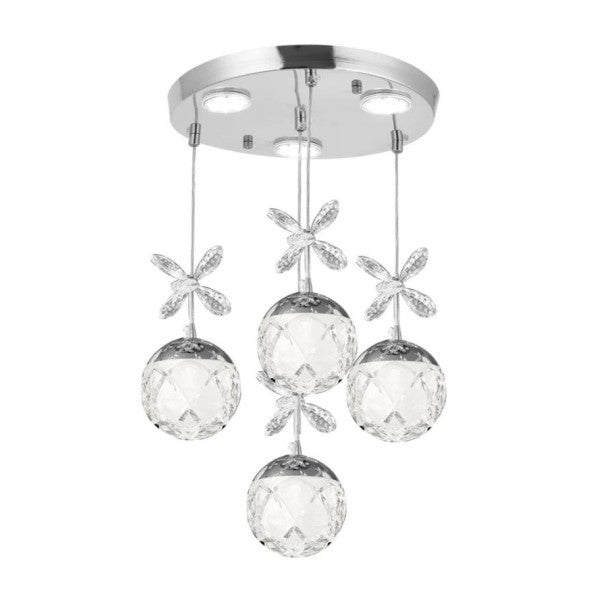 Eray Lighting 2560-3+1 4-Piece Chrome Pendant Led Chandelier