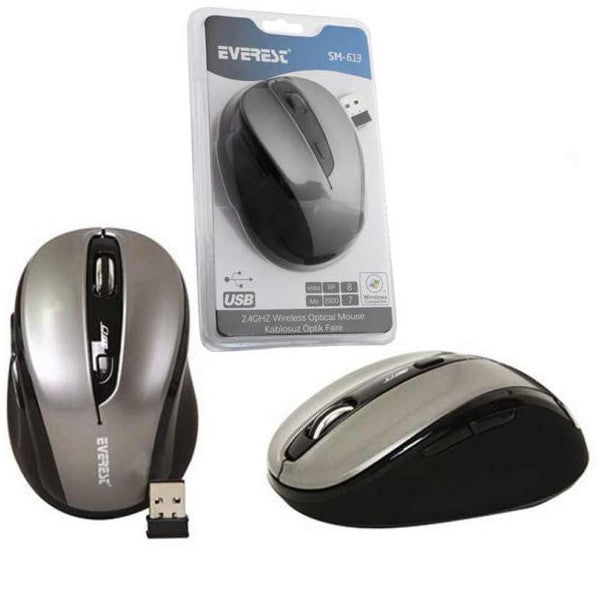 Everest Sm-613 2.4 Ghz Usb Black Wireless Optical Mouse