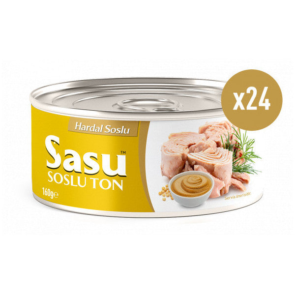 Sasu Mustard Sauce Tuna 1 Box 24X160G Large Piece