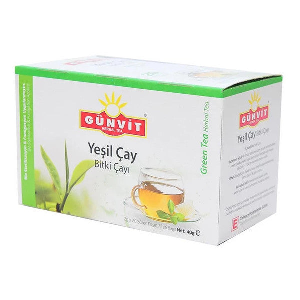 Günvit Green Tea Herbal Filtering Tea Bag 20 X 2 Gr Natural Green Tea