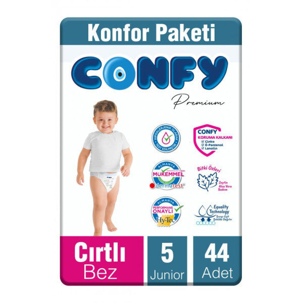 Confy Premium Number 5 Baby Diaper Junior 11 - 18 Kg 44 Pieces