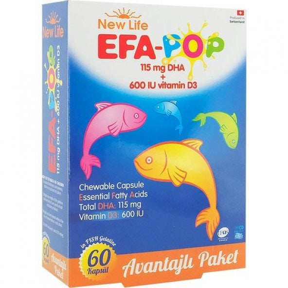 New Life Efa Pop Omega-3 Fish Oil 60 Chewable Capsules