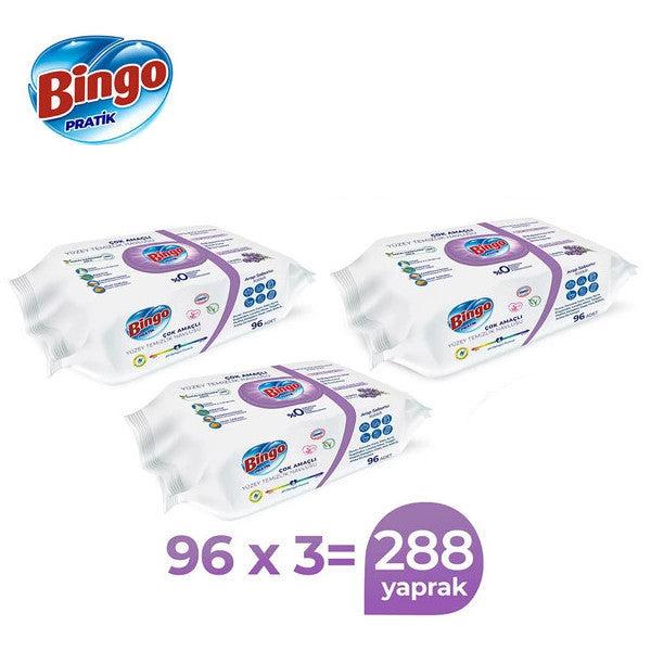 Bingo Practical Surface Cleaning Towel Dish Soap Added Lavender 96X3 (288 Sheets)