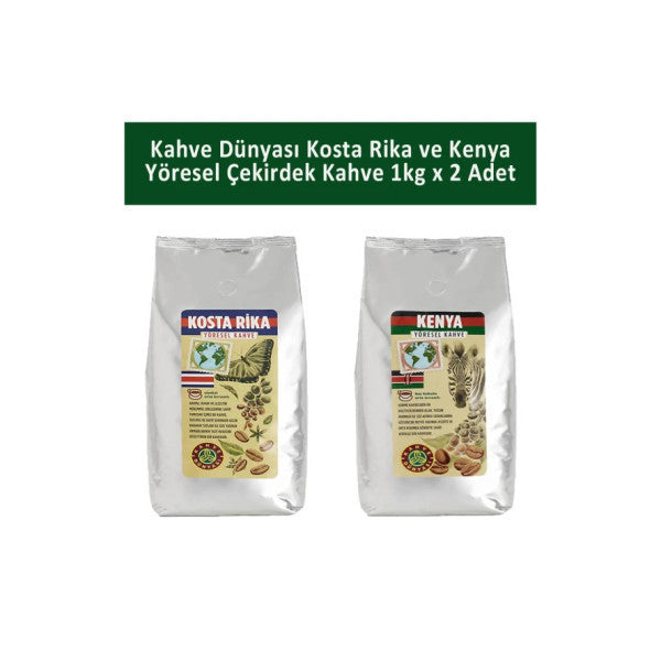 Kahve Dünyası Costa Rica And Kenya Local Coffee Beans 1 Kg X 2 Pieces