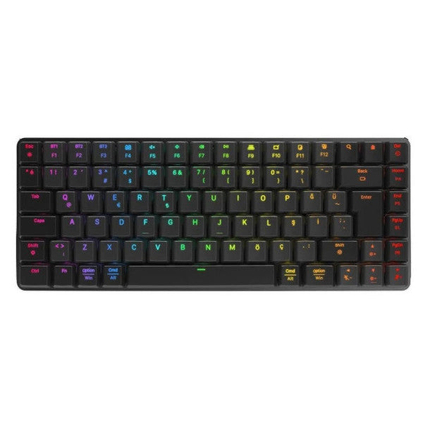 Rampage W-Granıte Black/grey Low Profile Red Switch Q Rgb 2.4 Ghz + Bt Mechanical Gaming Keyboard