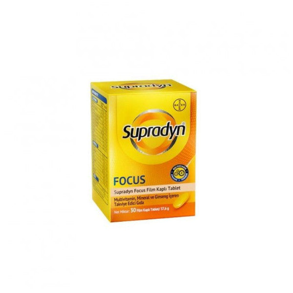 Supradyn Focus Multivitamin, Multimineral And Ginseng Containing Supplementary Food 30 Film-Coated Tablets