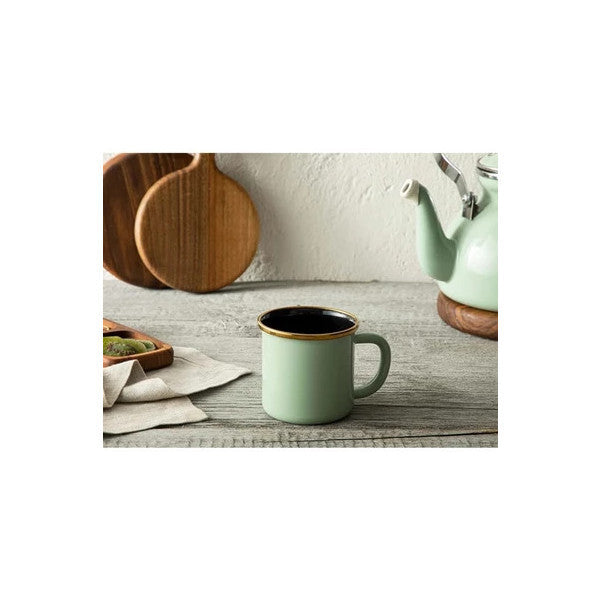 Bonera Enamel Water Green Mug Camping Coffee Cup