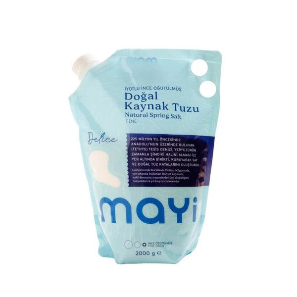 Mayi Salt Iodized Finely Ground Natural Spring Salt 2000 Ge