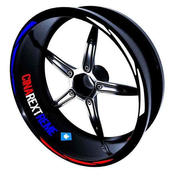 Russian Design White Blue Red Russian Rim Stripe Sticker Çınar Extreme