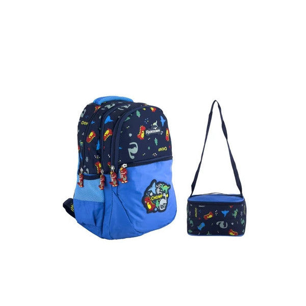 Relxion Elementary School Bag Fed-İn Dinosaur Blue 1350