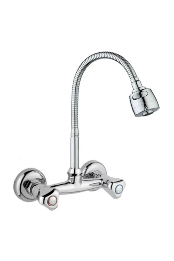 Spiral Classic Kitchen Faucet Brass Material Double Water Inlet