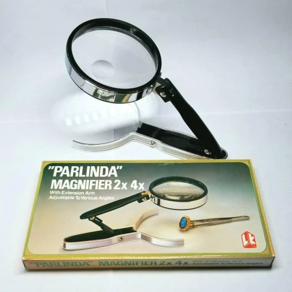 2X 4X Magnifier Folding Stand Handheld Magnifier Table Adjustable Elbow Arm