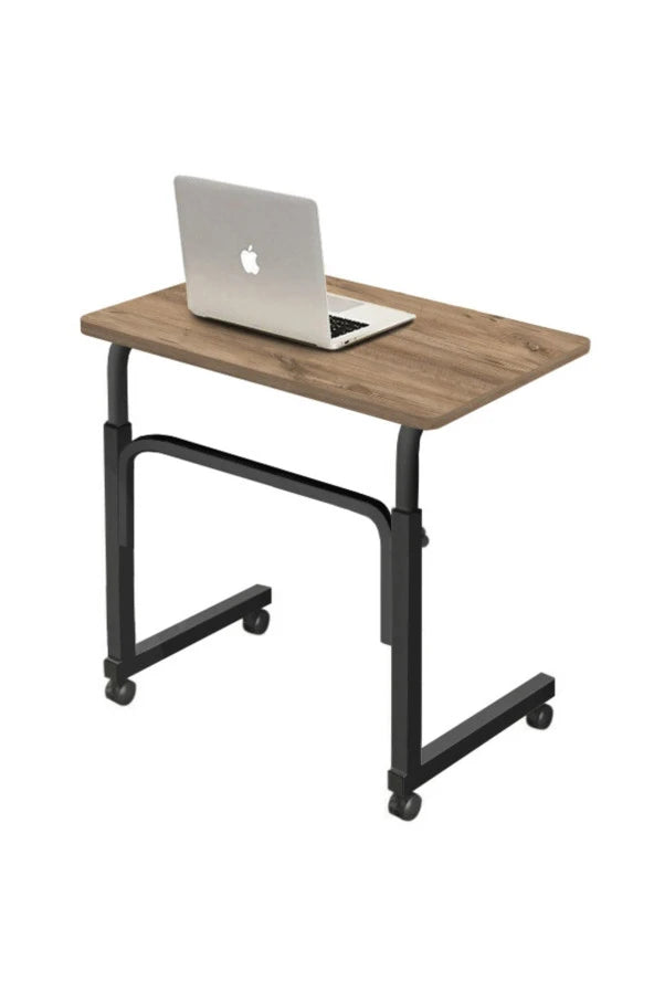 Sekizincicaddedizayn Height Adjustable Laptop Stand And Study Desk - Walnut (With Wheels) 70X40