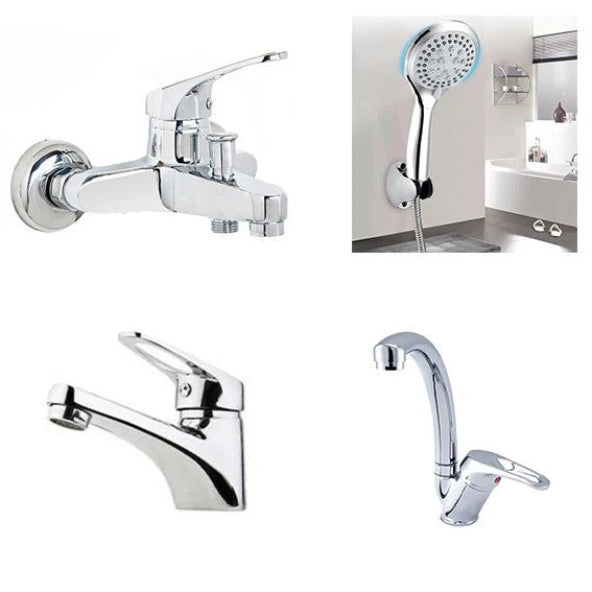 Sarcı 4-İn-1 Faucet Set Kitchen Faucet - Fixed Sink Faucet - Bathroom Faucet - Shower Set