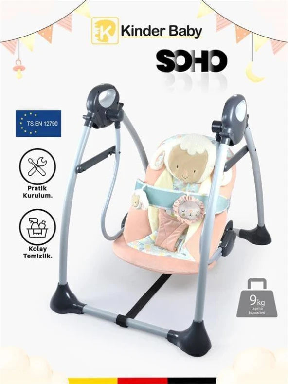 Kinder Baby Soho Swing With Toys, Pink