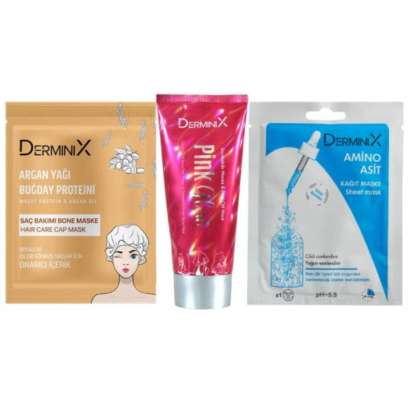 Derminix Hair Mask Pink Peel Off Mask Amino Acid Paper Mask