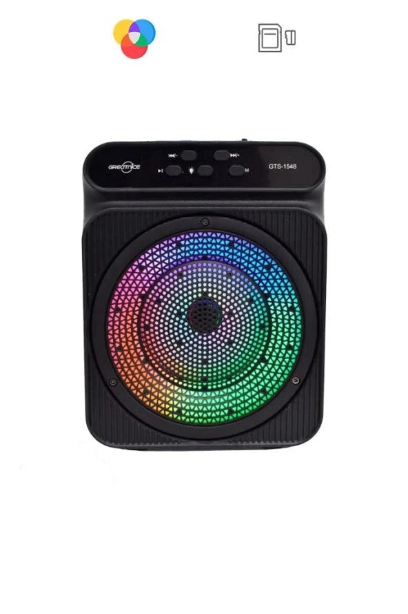 Torima Gts-1548 8W 4" Extra Bass Rgb Lighted Bluetooth Speaker Fm Radio Usb Tf Aux Supported Speaker