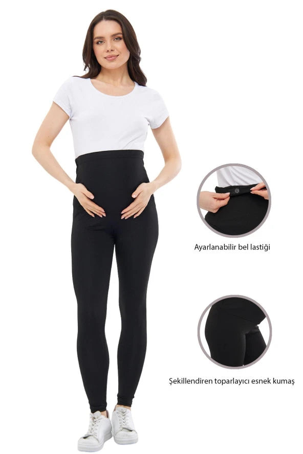 Luvmabelly Myra8071 Fitted Maternity Leggings With Adjustable Diving Waist