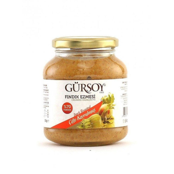 Gursoy Double Roasted Hazelnut Paste Glass Jar 320 G