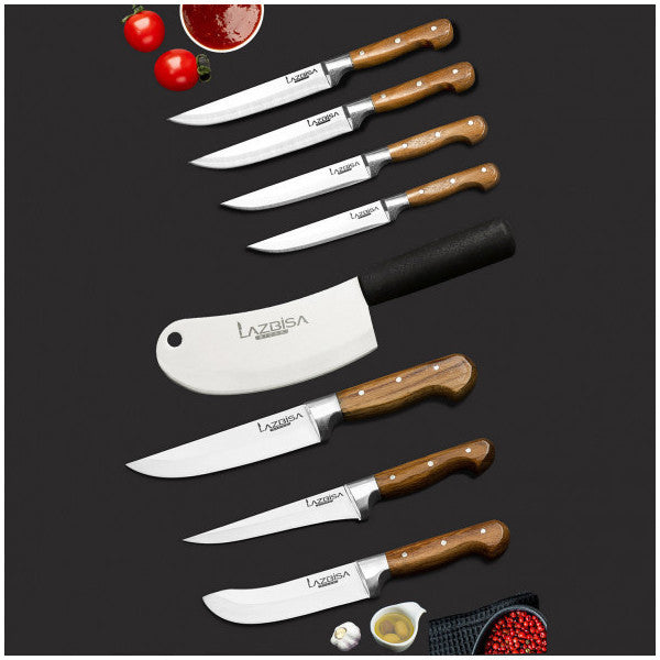 Lazbisa Kitchen Knife Set Meat Bread Vegetable Fruit Onion Salad Knife Set (8 Pieces)