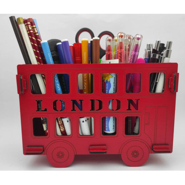Trendy Toys Wooden Pencil Holder Bus 6 Compartments